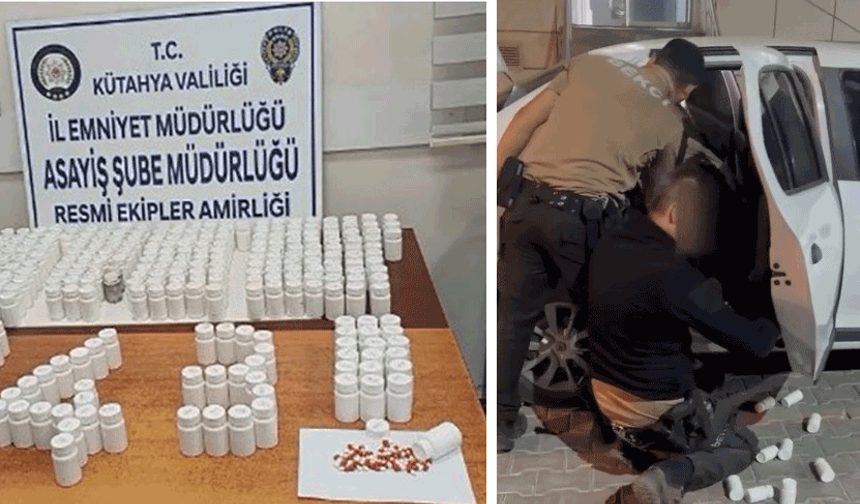 Kütahya'da araçtan 14 bin 622 uyuşturucu hap çıktı: 4 tutuklama