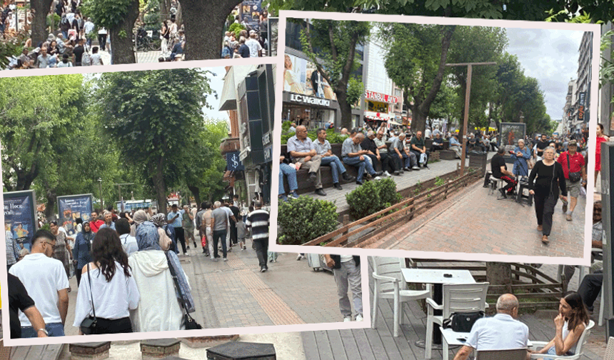 Şehrin işlek caddelerinde kalabalık var, alışveriş yok