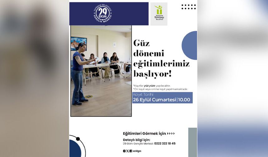 Tepebaşı'nda güz dönemi eğitimleri başlıyor: Tarih belli oldu