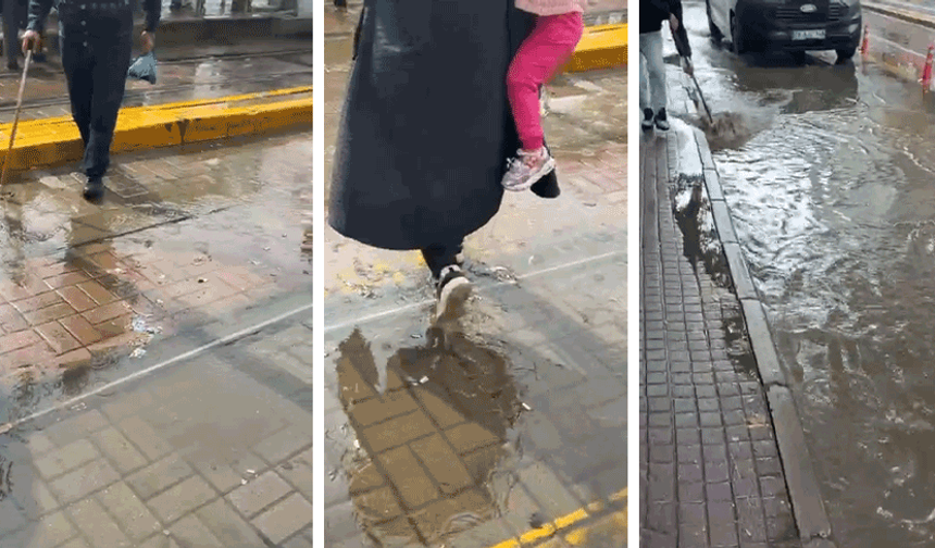 Eskişehir’de yarım saatlik yağış hayatı felç etti