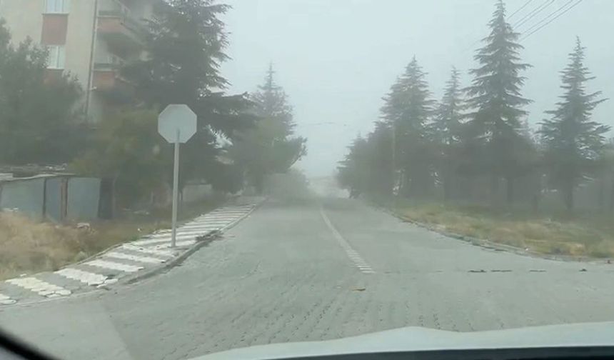 Sivrihisar'da yoğun sis ulaşımı ve günlük yaşamı olumsuz etkiliyor