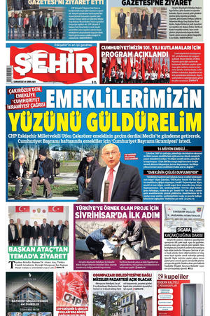 Şehir Gazetesi- 26 Ekim 2024 Cumartesi