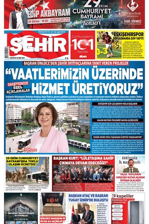 Şehir Gazetesi- 28 Ekim 2024 Pazartesi