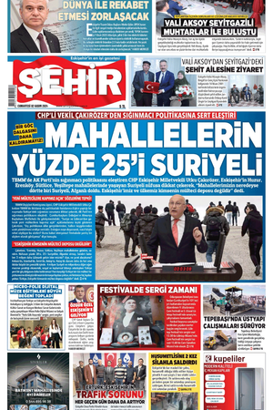 Şehir Gazetesi- 2 Kasım 2024 Cumartesi