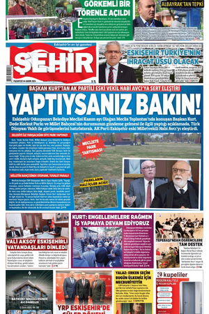 Şehir Gazetesi- 4 Kasım 2024 Pazartesi