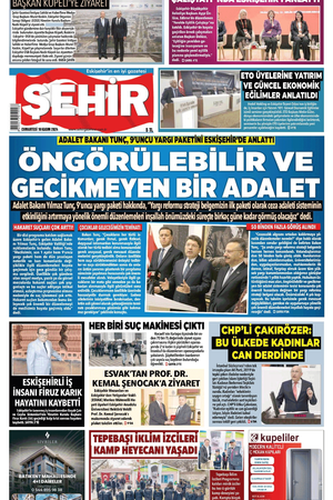 Şehir Gazetesi- 16 Kasım 2024 Cumartesi