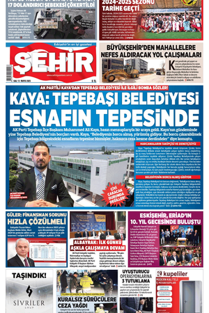Şehir Gazetesi-13 Mayıs 2025 Salı