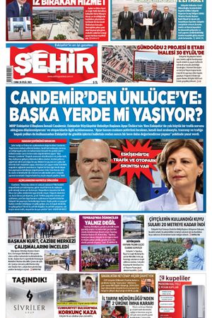 Şehir Gazetesi- 26 Eylül 2025 Cuma