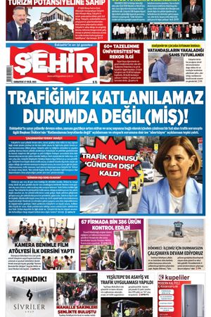 Şehir Gazetesi- 27 Eylül 2025 Cumartesi