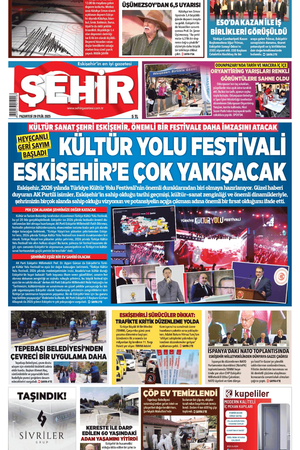 Şehir Gazetesi 29 Eylül 2025 Pazartesi