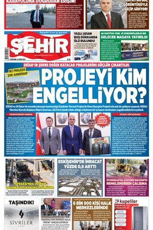 Şehir Gazetesi 2 Ekim 2025 Perşembe