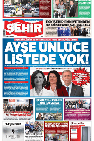 Şehir Gazetesi 3 Ekim 2025 Cuma