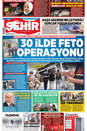 Şehir Gazetesi 4 Ekim 2025 Cumartesi
