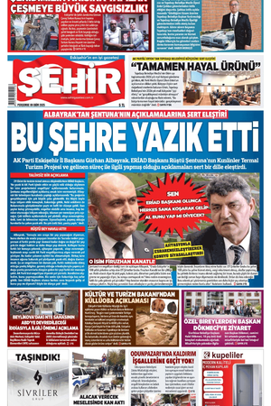 Şehir Gazetesi 9 Ekim 2025 Perşembe