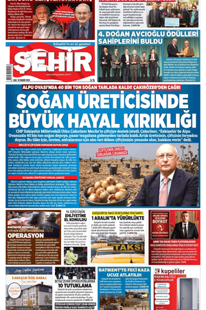Şehir Gazetesi- 18 Kasım 2025 Salı