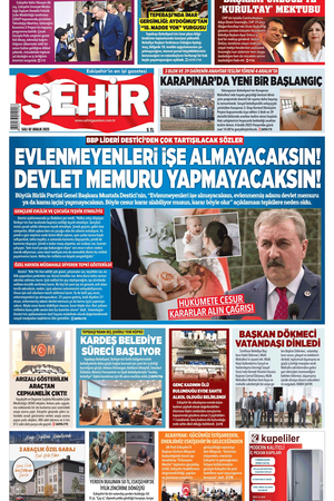 Şehir Gazetesi- 2 Aralık 2025 Salı