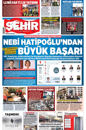 Şehir Gazetesi- 3 Ocak 2026 Cumartesi