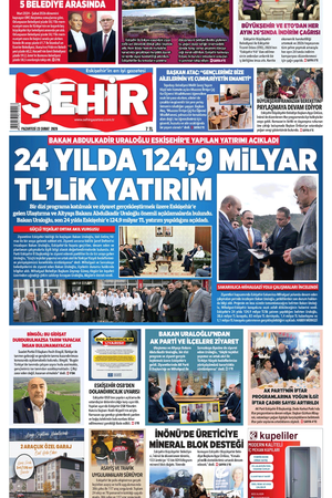 Şehir Gazetesi- 23 Şubat 2026 Pazartesi