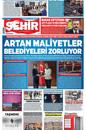 Şehir Gazetesi- 3 Nisan 2026 Cuma