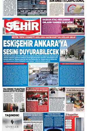 Şehir Gazetesi- 4 Nisan 2026 Cumartesi