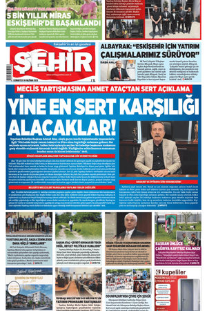 Şehir Gazetesi- 6 Haziran 2026 Cumartesi