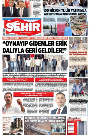 Şehir Gazetesi- 27 Temmuz 2026 Pazartesi