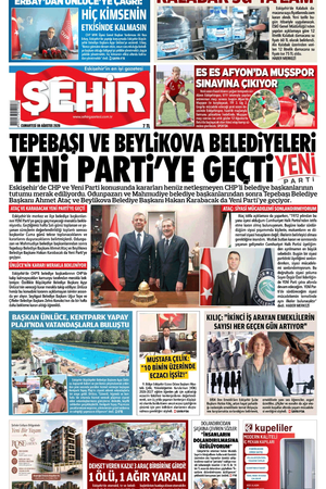 Şehir Gazetesi- 8 Ağustos 2026 Cumartesi