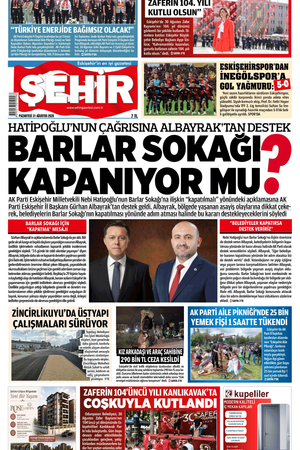 Şehir Gazetesi- 31 Ağustos 2026 Pazartesi