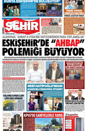 Şehir Gazetesi- 7 Eylül 2026 Pazartesi