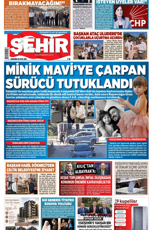 Şehir Gazetesi- 9 Eylül 2026 Çarşamba