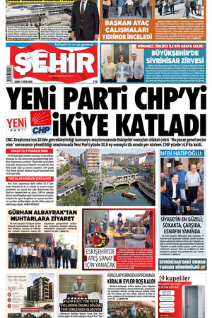 Şehir Gazetesi- 11 Eylül 2026 Cuma