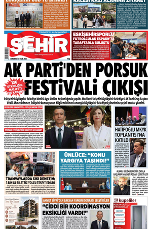 Şehir Gazetesi- 12 Eylül 2026 Cumartesi