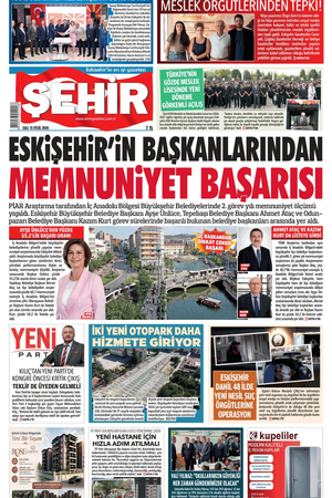 Şehir Gazetesi- 15 Eylül 2026 Salı