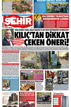 Şehir Gazetesi- 12 Ekim 2026 Pazartesi