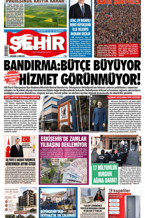 Şehir Gazetesi- 14 Ekim 2026 Çarşamba
