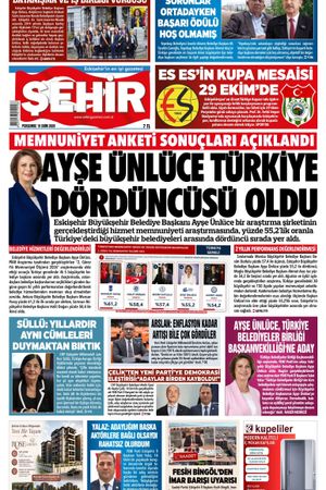 Şehir Gazetesi- 15 Ekim 2026 Perşembe