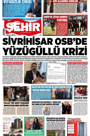 Şehir Gazetesi- 19 Ekim 2026 Pazartesi