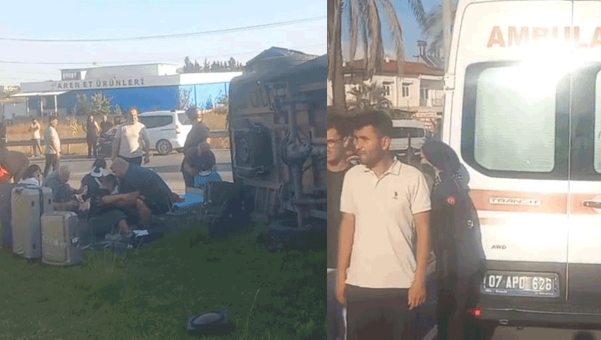 Antalya'da tur minibüsü, kamyonet ve otomobil çarpıştı: 15'i turist 17 yaralı