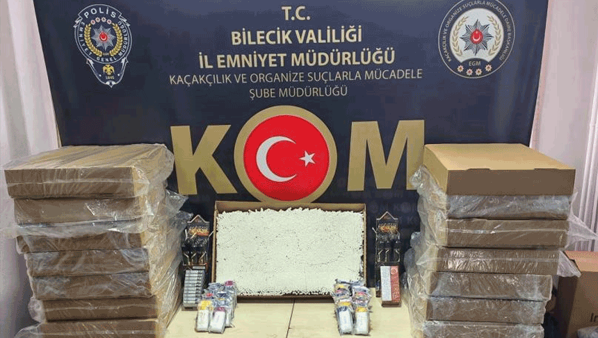 Bilecik’te 108 bin 380 doldurulmuş makaron ele geçirildi