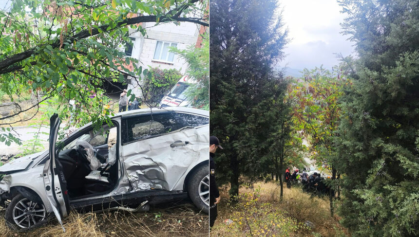 Eskişehir yolunda otomobil şarampole uçtu: 4 kişi yaralandı