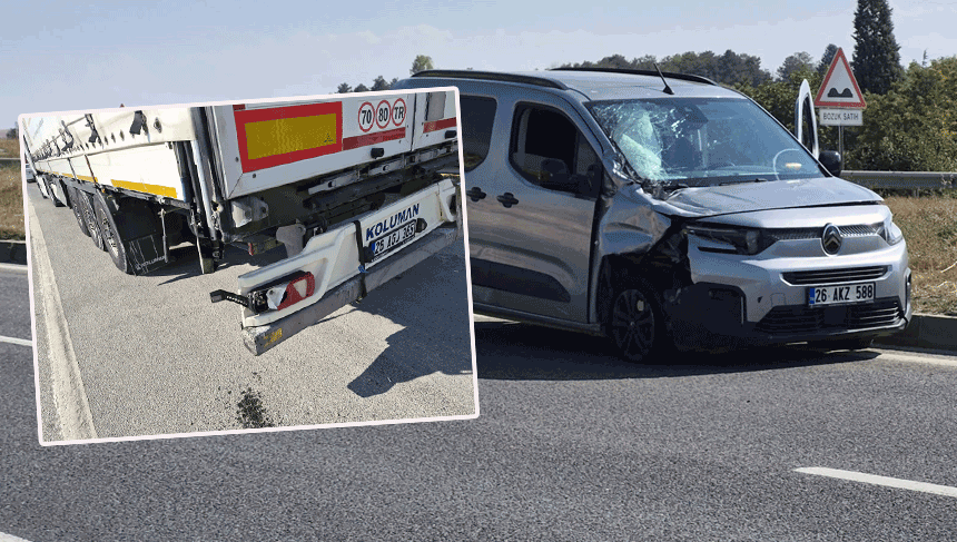Eskişehir’de korkutan kaza: Tıra çarpan sürücü hastanelik oldu