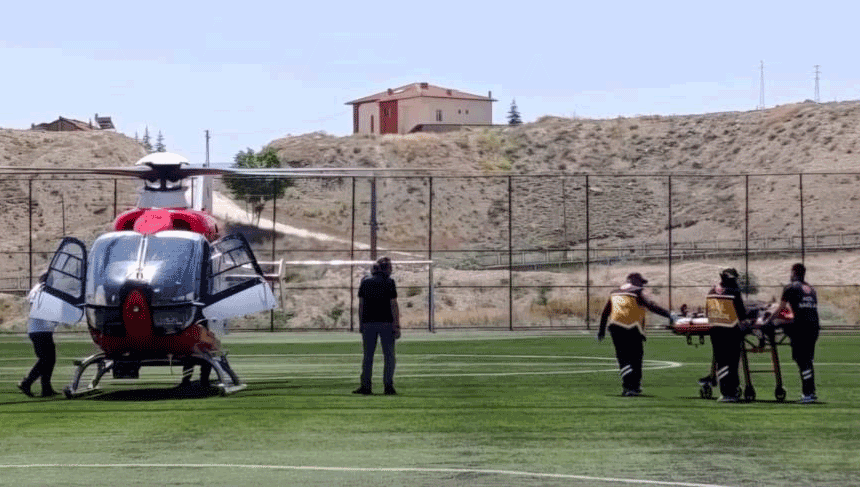 Malatya'da 85 yaşındaki hasta hava ambulansıyla sevk edildi